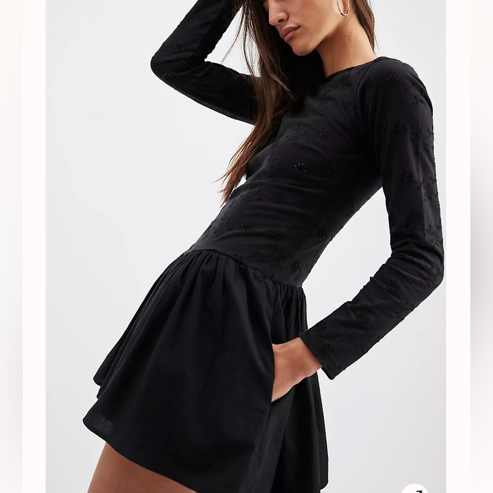 Free People Elegant Black Mini Dress - Picture 2 of 5